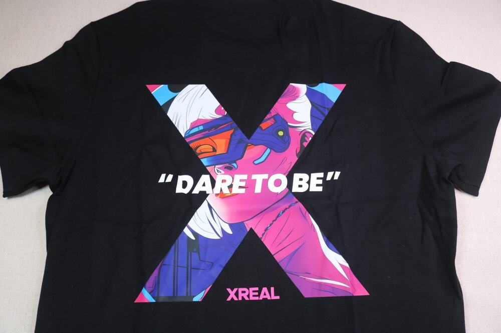 XREAL Promo T-Shirt Size L Black Back Graphic Anime Swag AR Smart Glasses